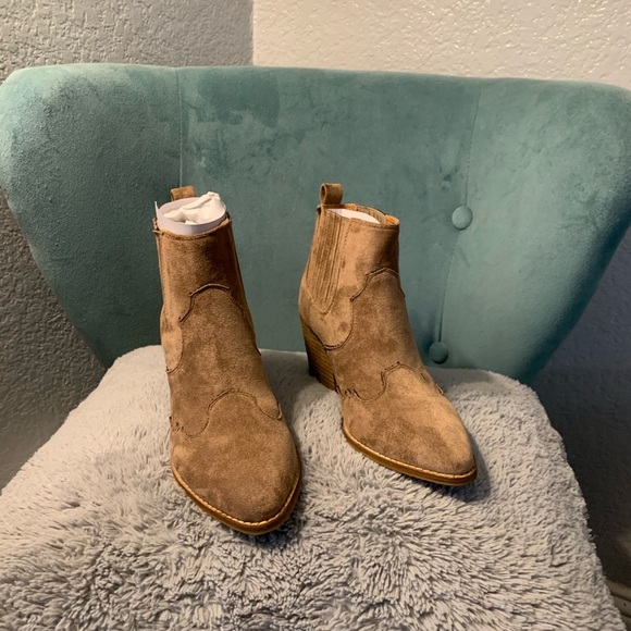 Taupe Suede Boho Booties 7 - Picture 2 of 8